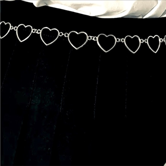 NEW Chain Belt Silver Multi Links Open Hearts Body Chain Belt - Picture 2 of 5
